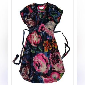 Anthropologie Astrid Floral Needlepoint Women’s Dress Size XS Rayon blend Lined